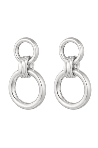 Kopen zilver Bijoutheek Oorknoppen 2 Circles