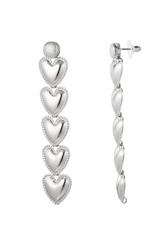 Koop silver Bijoutheek Ear Studs 5 Hearts