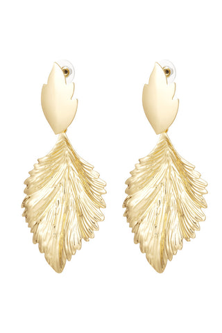 Bijoutheek Stud Earrings Leaf Details