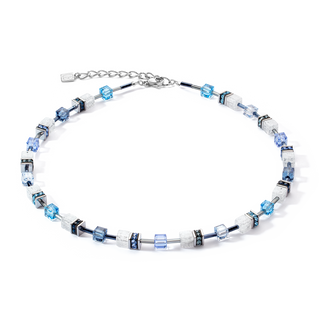 Coeur de Lion GeoCUBE Iconic Nature necklace blue white
