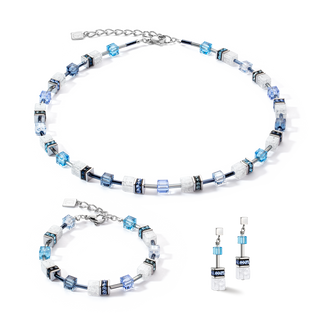 Coeur de Lion GeoCUBE Iconic Nature necklace blue white