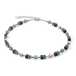 Coeur de Lion Geocube Ketting Iconic Precious Onyx zilver-sage groen