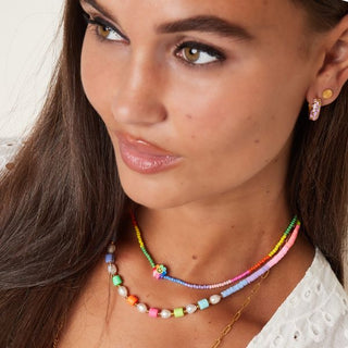 Bijoutheek Halskette Regenbogen mit Smiley-Blume