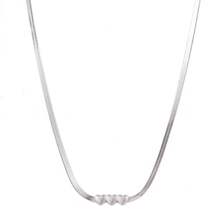 Kopen goud Go Dutch Label Collier gladde slang 3 bewerkte hartjes