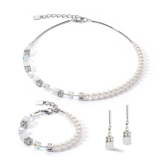 Coeur de Lion Geocube Oorbel Precious Fusion Pearls wit