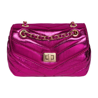Kopen fuchsia Bijoutheek tas Metallic gestikt