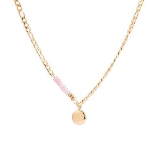 Go Dutch Label Necklace pink beads charm link