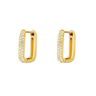 Yehwang Ohrringe rund quadratisch Strass