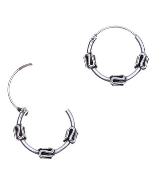 Karma Bali Creolen Pendelmotiv Silber (10MM)
