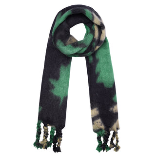 Kopen zwart Bijoutheek Sjaal (Fashion) Sjaal Flowers And Leaves (180 x 40 cm)