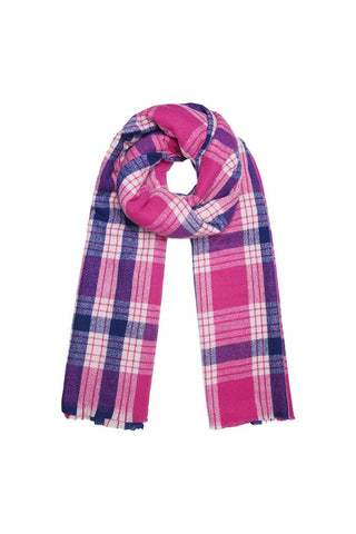 Kopen fuchsia Bijoutheek Sjaal (Fashion) Dikke Sjaal Blokken (200 x 70 cm)