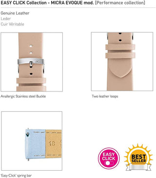 Morelatto Uhrenarmband Micra-Evoque Smooth ca.Ecr. EC (Aufsatzgröße 12–20 mm)