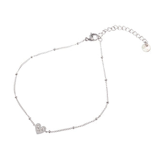 Go Dutch Label Enkelsieraad Crystal hart
