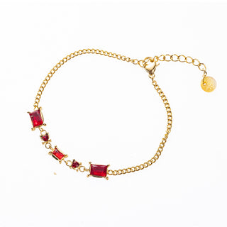 Go Dutch Label Armband (sieraad) schakel en gekleurde stenen