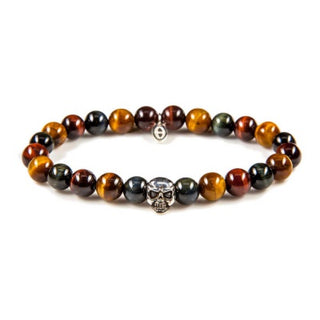 Karma heren armband Tigereye Skull (LENGTE 18-20CM)