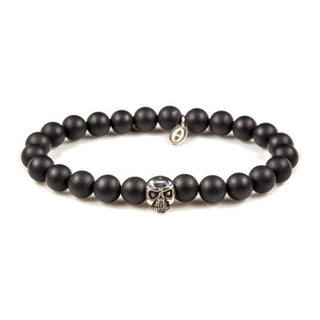 Karma heren armband Black is Black Skull 86011 (LENGTE 18-20CM)
