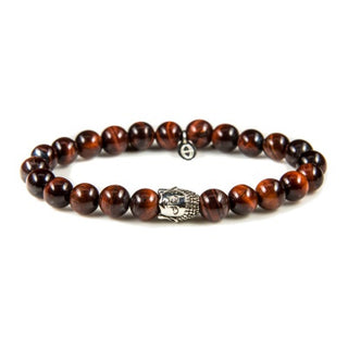 Karma dames armband Silver Buddha Red Tiger 86112 (LENGTE 17.5-19CM)
