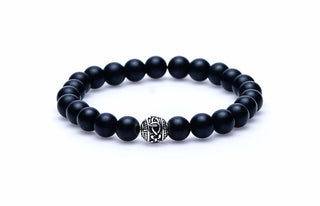 Karma Armband (sieraad) Black is Black silver round logo bead Black 86241