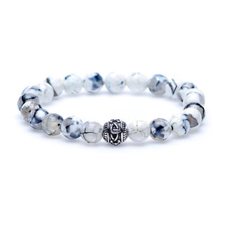 Karma dames armband Black & White Silver Round 86266 (LENGTE 17.5-19CM