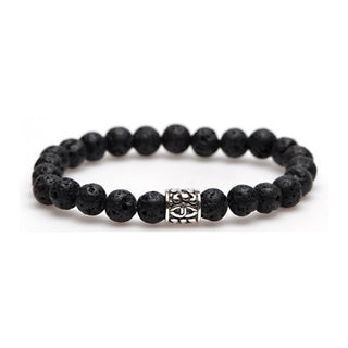 Karma dames armband Black Rocks Silver Logo (LENGTE 18-20CM)