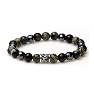 Karma heren armband The Matrix Silver Stone 86398 (LENGTE 18-20CM)