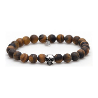 Karma heren armband Tiger Without Fear Silver (LENGTE 18-20CM)