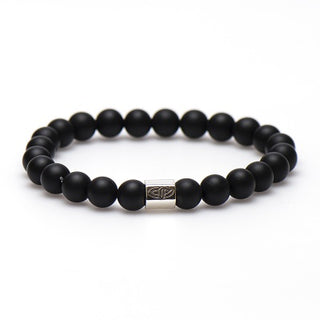 Karma heren armband 86567 Black to Black Silver Bead (LENGTE 18-20CM)
