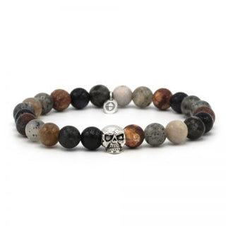 Karma heren armband Off Road Silver Skull 86945 (LENGTE 18-20CM)