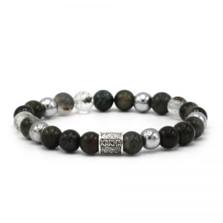 Karma heren armband Night View Silver Logo Tube 86947 (LENGTE 18-20CM)