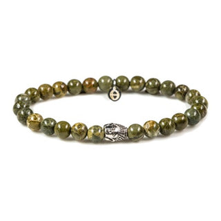Karma dames armband Silver Buddha XS Bra Jasper 87042 (LENGTE 17.5-19CM)
