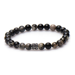 Karma heren armband 87104 Silver Logo Bead Black Horse XS (LENGTE 18-20CM)
