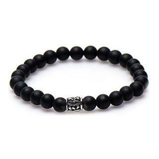 Karma heren armband 87126 Black to Black Zilver Bead (LENGTE 18-20CM)