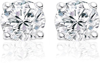 Sterling zilveren oorbel rond Crystal (LENGTE 3-10MM)