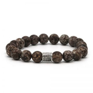 Karma heren armband 9046 Stone Age Silver Round Logo Tube (LENGTE 18-20CM