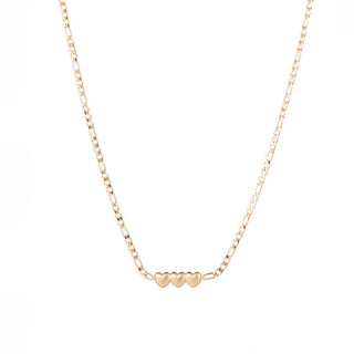 Go Dutch Label Collier schakel 3 bewerkte hartjes