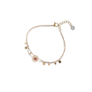 Go Dutch Label Armband Disc lila Stein