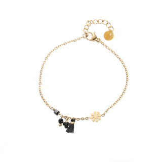 Kaufen schwarz Go Dutch Label Armband Blumenquaste Gold