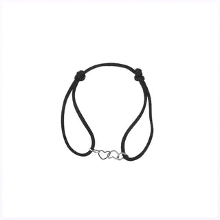 Go Dutch Label Armband Seil 4 Herzen offen Silber