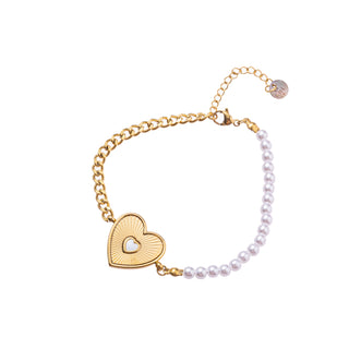 Go Dutch Label Armband (Schmuck) perlmuttfarbenes Herz