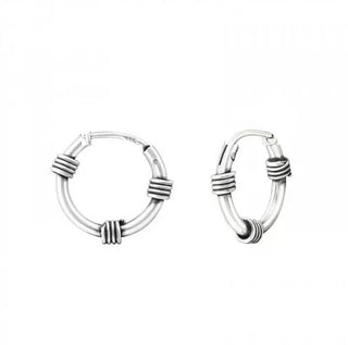Bijoutheek Bali hoop Oorringen zilver (10-12mm)