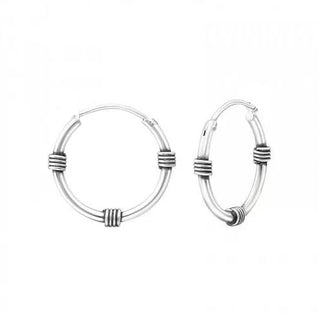 Bijoutheek Bali hoop Oorringen zilver (10-12mm)