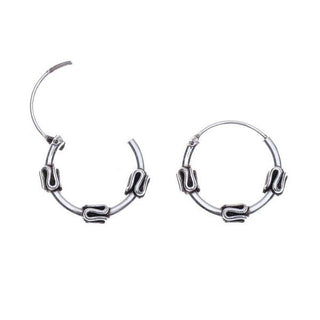 Karma Bali Creolen Pendelmotiv Silber (10MM)