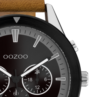 Oozoo Herrenuhr-C10801 Rosésilber/Schwarz (45 mm)