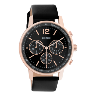 Oozoo Herrenuhr-C10814 Schwarz/Roségold (42 mm)