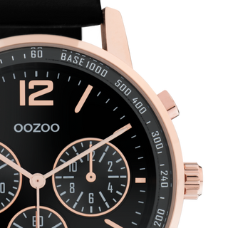 Oozoo Herrenuhr-C10814 Schwarz/Roségold (42 mm)