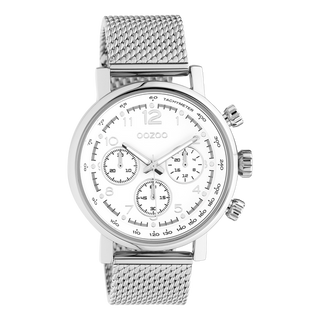 Oozoo Herrenuhr-C10900 Silber/Weiß (42mm)