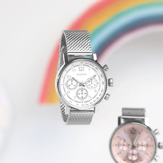 Oozoo Herrenuhr-C10900 Silber/Weiß (42mm)