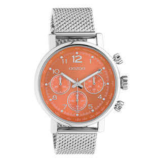 Oozoo Herrenuhr-C10903 Silber/Orange (42mm)