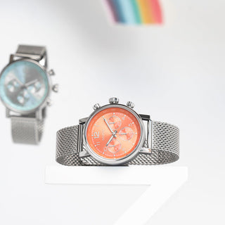 Oozoo Herrenuhr-C10903 Silber/Orange (42mm)