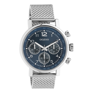 Oozoo Herrenuhr-C10904 Silber/Blau (42mm)
